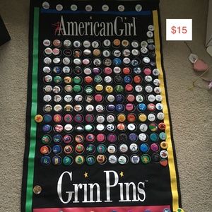 American Girl Gear Grin Pins & Banner - Vintage